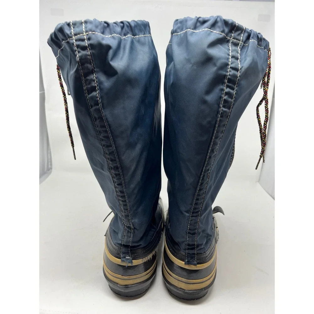 SOREL Acadian Snow Boots Mens 11 Navy Blue Vintage Made in Canada‎ Insulated Zip